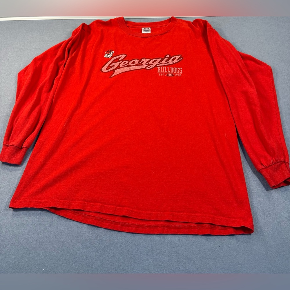 Delta Pro Weight Unisex Red Georgia Bulldogs Tee size Large